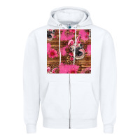 White easter heifer with bunny ears seamless pattern Zipper Hoodie - Artiststas