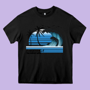 California The Perfect Wave Heavy Core Tee Designed By Bettercallsaul