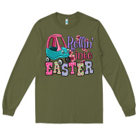 Army Green Easter Day Rollin into Easter toddler car Long Sleeve Tee - OliviaCreatesArt