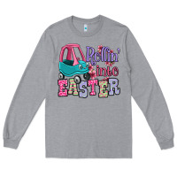 Heather Grey Easter Day Rollin into Easter toddler car Long Sleeve Tee - OliviaCreatesArt