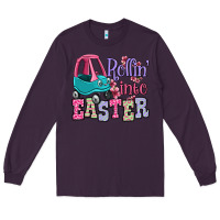 Plum Easter Day Rollin into Easter toddler car Long Sleeve Tee - OliviaCreatesArt