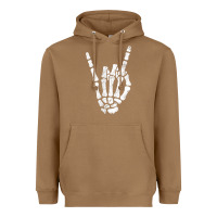 Toasted Coconut Rock Hand Sign Skeleton Rock N Roll Halloween Faux Pocket Heavyweight Hoodie - longCreatives