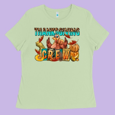 Thanksgiving Crew Ladies Tee Designed By Nancycooperartshop