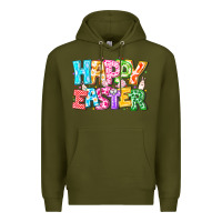 Army Green Happy Easter Premium Hoodie - CowhideDigitalArt
