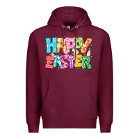 Burgundy Happy Easter Premium Hoodie - CowhideDigitalArt