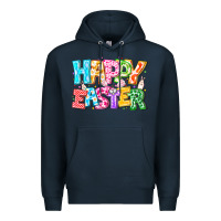 Navy Happy Easter Premium Hoodie - CowhideDigitalArt