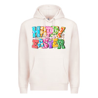 Pale Pink Happy Easter Premium Hoodie - CowhideDigitalArt