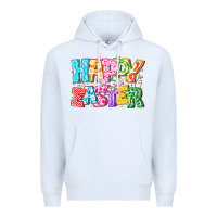 White Happy Easter Premium Hoodie - CowhideDigitalArt