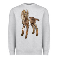 Heather Grey Baby Nubian Goat Heavyweight Sweatshirt - LillyAllenDesigns