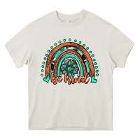 Cream be kind western turquoise rainbow Heavy Core Tee - JahusDesignShop