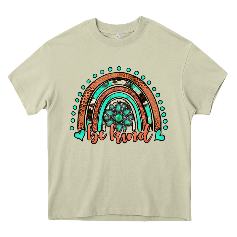 Be Kind Western Turquoise Rainbow Heavy Core Tee by JahusDesignShop | Teevron