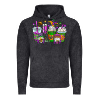 Vintage Black mardi gras gnomes coffee cups Vintage Hoodie - OliviaCreatesArt