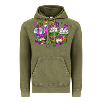 Vintage Olive mardi gras gnomes coffee cups Vintage Hoodie - OliviaCreatesArt