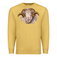 Antique Gold merino wool ram Premium Sweatshirt - BarkalooDesign