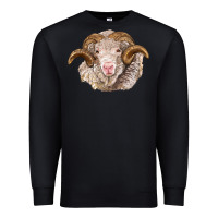 Black merino wool ram Premium Sweatshirt - BarkalooDesign