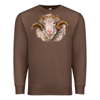 Chestnut merino wool ram Premium Sweatshirt - BarkalooDesign