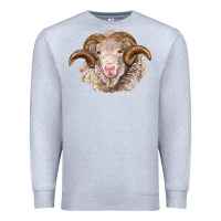 Heather Grey merino wool ram Premium Sweatshirt - BarkalooDesign