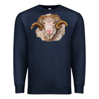 Navy merino wool ram Premium Sweatshirt - BarkalooDesign