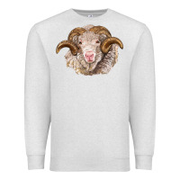 Oatmeal Heather merino wool ram Premium Sweatshirt - BarkalooDesign
