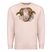 Pale Pink merino wool ram Premium Sweatshirt - BarkalooDesign