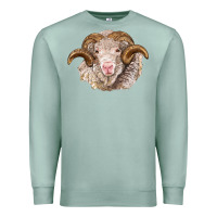 Seafoam merino wool ram Premium Sweatshirt - BarkalooDesign