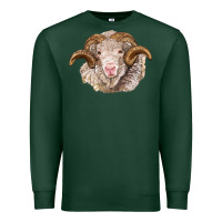 Sports Green merino wool ram Premium Sweatshirt - BarkalooDesign
