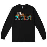 Black western cowboy hat punchy Long Sleeve Tee - OliviaCreatesArt
