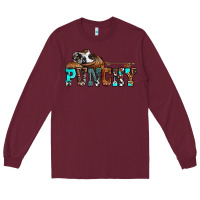 Burgundy western cowboy hat punchy Long Sleeve Tee - OliviaCreatesArt