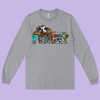 Western Cowboy Hat Punchy Long Sleeve Tee Designed By Oliviacreatesart
