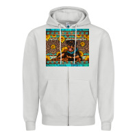 Dove Grey Rottweiler with western background Zipper Hoodie - Artiststas