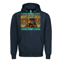 Navy Rottweiler with western background Zipper Hoodie - Artiststas