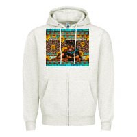 Oatmeal Heather Rottweiler with western background Zipper Hoodie - Artiststas