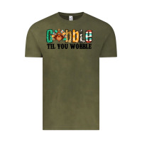 Vintage Olive gobble til you wobble thanksgiving turkey Vintage Tee - Jasminsmagicworld