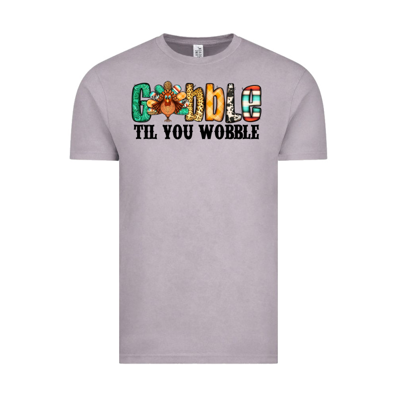 Gobble Til You Wobble Thanksgiving Turkey Vintage Tee by Jasminsmagicworld | Teevron