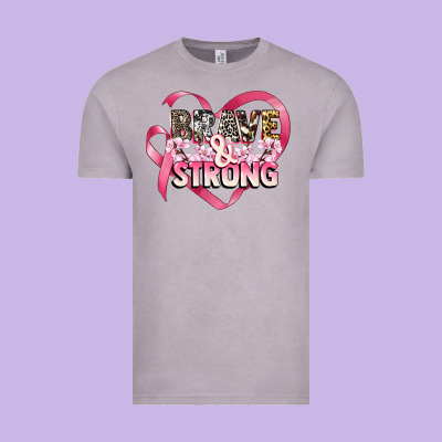 Brave And Strong Cancer Awareness Vintage Tee Designed By Cowgirlartshop