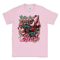 Bubblegum Pink Boots never broke my heart Classic Tee - HowdyJamesFarm