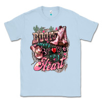 Dusty Blue Boots never broke my heart Classic Tee - HowdyJamesFarm