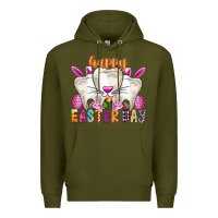 Army Green Happy Easter Premium Hoodie - CowhideDigitalArt