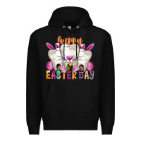 Black Happy Easter Premium Hoodie - CowhideDigitalArt