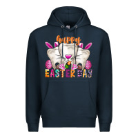 Navy Happy Easter Premium Hoodie - CowhideDigitalArt
