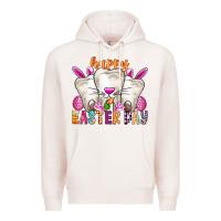 Pale Pink Happy Easter Premium Hoodie - CowhideDigitalArt