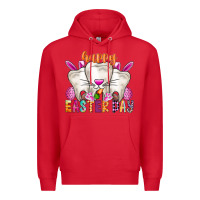 Red Happy Easter Premium Hoodie - CowhideDigitalArt