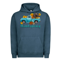 Pigment Midnight Navy thanksgiving truck turkey Urban Hoodie - AdoDesignShop