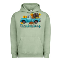 Pigment Oil Green thanksgiving truck turkey Urban Hoodie - AdoDesignShop