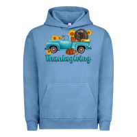 Pigment Pebble Blue thanksgiving truck turkey Urban Hoodie - AdoDesignShop