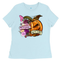 Baby Blue Sorta sweet sorta spooky Ladies Tee - NancyCooperArtShop