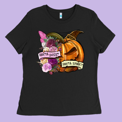 Sorta Sweet Sorta Spooky Ladies Tee Designed By Nancycooperartshop