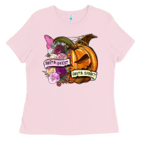 Bubblegum Pink Sorta sweet sorta spooky Ladies Tee - NancyCooperArtShop