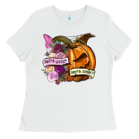 White Sorta sweet sorta spooky Ladies Tee - NancyCooperArtShop