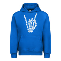 Cobalt Rock Hand Sign Skeleton Rock N Roll Halloween Faux Pocket Urban Hoodie - longCreatives